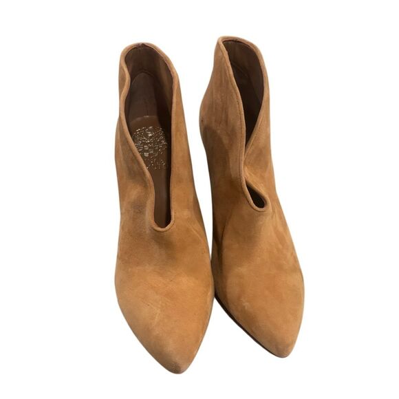 Vince Camuto Ankle Booties Womens Suede Size 7.5  38 Tan - Picture 3 of 6